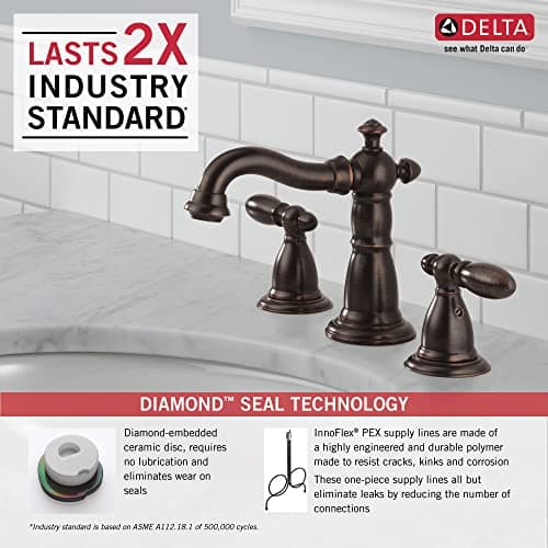 DELTA FAUCET 35955-RB-DST Victorian 2-Handle Bathroom Sink Faucet in Venetian Bronze Widespread