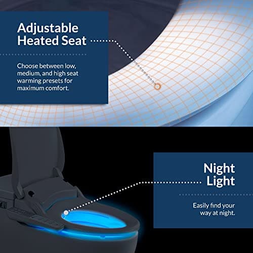 Bio Bidet Slim One Smart Toilet Seat in Round White with Stainless Steel Self-Cleaning Nozzle, Nightlight, Turbo Wash, Oscillating and Fusion Warm Water Technology