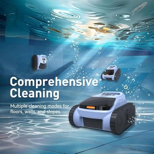 (2025 New) Automatic Pool Vcuum, Cordless Robotic Pool Cleaner, Wall Climbing, Waterline Cleaning, 165 Min Runtime for Above Ground & Inground Pools Up to 2080 sq.ft