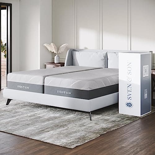Sven & Son Luxury Hybrid Spring Mattress, Premium Materials, CertiPUR-US, Made in The USA, 14 inch Medium Soft - Split California King