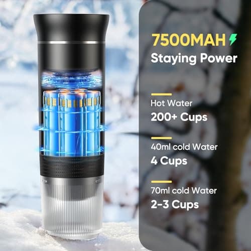 Portable Espresso maker, Travel Coffee Machine for Camping, Car Self-Heating Coffee Maker with USB-C,Compatible With Ground Coffee & NS Capsules, Portable Espresso Machine for RV, Hiking, Home
