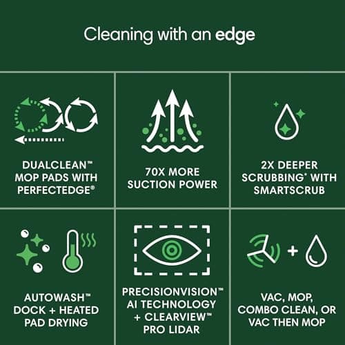 iRobot Roomba Plus 505 Combo Robot Vacuum & Mop with AutoWash Dock - Extending Spinning Mop Pads, Self-Empties, Pad Wash & Heated Drying, Self-cleaning, Recognizes & Avoids Obstacles, LiDAR Navigation