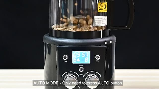 CAFEMASY Coffee Bean Roaster Machine - Home Use Air Coffee Roaster with Adjustable Timer Roasting Heating and Air Fan Setting