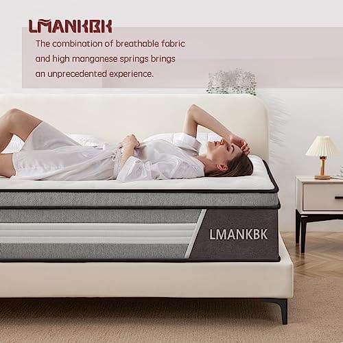 Queen Mattress, 14 Inch Innerspring Hybrid Mattresses in a Box with Gel Memory Foam, Individually Wrapped Encased Coil Pocket Spring Mattress, Pressure Relief, Medium Firm Support,60"*80"*14"…