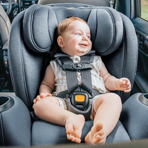 Chicco Chicco OneFit™ LX ClearTex® All-in-One Car Seat with LeverLock® Installation, Slim Design, Convertible Car Seat, Seat for Infants and Children 5-100 lbs | Smoke/Grey