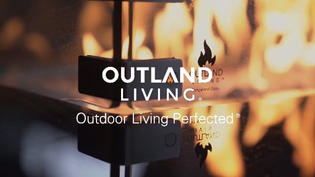 Outland Living 410 Series Fire Table – 36-Inch Outdoor Propane Gas Fire Pit Table with Tempered Glass Top & Arctic Ice Decorative Glass Rocks, Espresso Brown