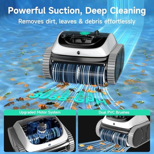 (2025 Upgrade) WYBOT C1 Robotic Pool Vacuum for Inground Pools, 150min Runtime Cordless Pool Cleaner, 4-in-1 Wall & Waterline Cleaning Up to 1,614Sq.ft, Smart Navigation, App Support