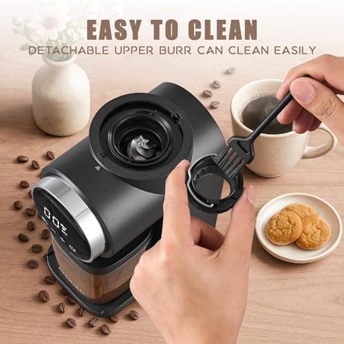 Burr Coffee Grinder Electric, Adjustable Touchscreen Burr Mill with 30 Grinding Settings, Automatic Coffee Beans Grinder for Home Use, 2-12 Cups