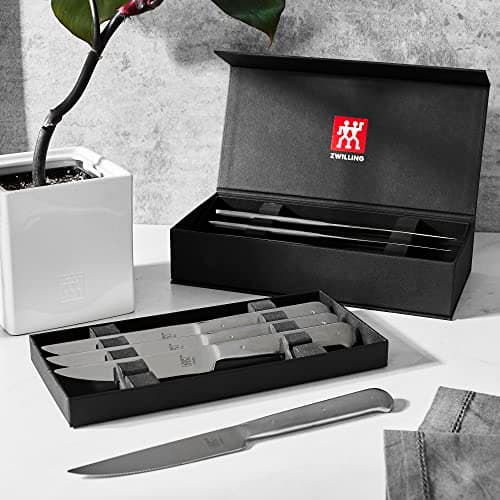 ZWILLING Porterhouse Razor-Sharp Steak Knife Set of 8 with Black Presentation Case, Gift Set, Silver
