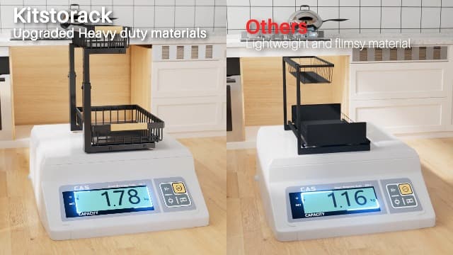 Under Sink Organizer, 2 Packs 2 Tier Under Sink Organizers and Storage, Slide Out Pull Out Cabinet Organizer Shelf, Metal Sliding Drawer for Kitchen Bathroom Pantry Cabinet Closet Organization Rack