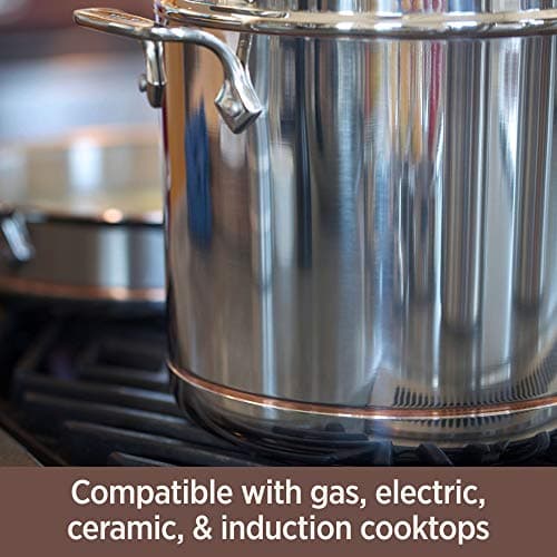 All-Clad Copper Core 5-Ply Stainless Steel Cookware Set 10 Piece Induction Oven Broiler Safe 600F Pots and Pans Silver
