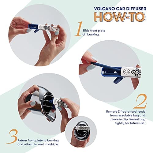 Capri Blue Volcano Fragranced Car Diffuser with Refills - Volcano Car Air Freshener Diffuser - Includes Tropical Fruit Scented Refills