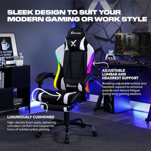 X Rocker PC Computer Gaming Desk Chair with Wheels, College Dorm Room Essentials for Guys and Girls, Adjustable, Ergonomic Office Chair for Gamers