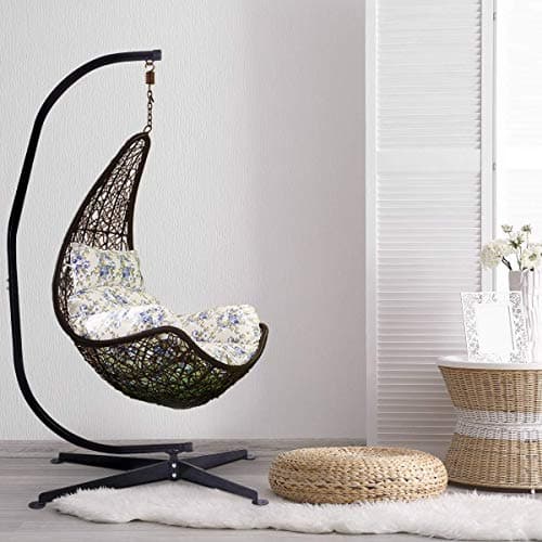 Giantex Hammock Chair Stand Only, Heavy Duty Steel C-Stand for Hanging Chair, 360° Rotation Egg Chair Stand W/Carabiner, 2" Diameter Steel Pipe, 81.5" H Stand for Swing Chair Outdoor Indoor