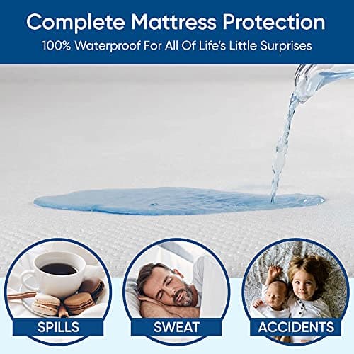 King Size Luxury Tencel Mattress Protector, 100% Waterproof, Ultra Soft, Naturally Cooling & Breathable, Deep Pocket Up to 18"