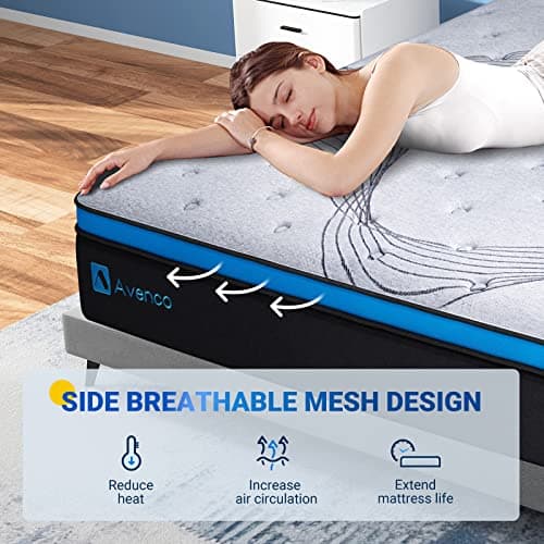 Avenco Hybrid Mattress in a Box Full, 12 Inch Pocket Spring and Gel Memory Foam Mattress for Full Size Bed, Medium Firm, Edge Support, CertiPUR-US Certified