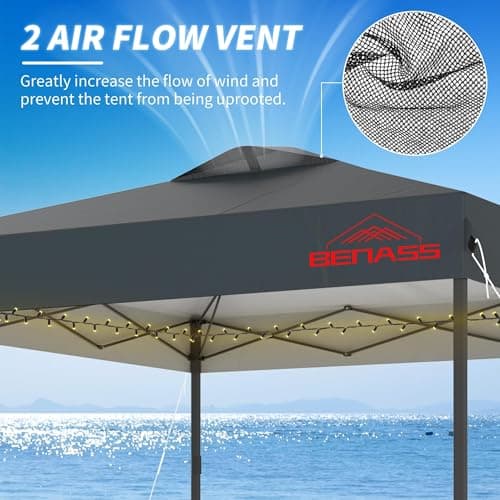 10x10 Pop Up Canopy with Sidewalls, Easy Up Canopy Tent, Heavy Duty Tents for Parties, One Person Set Up Event Tent, Grey
