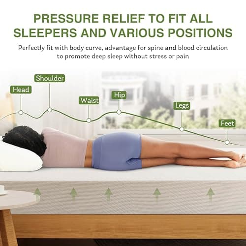 6 Inch Twin Mattress for Kids, Memory Foam Mattress with Cooling Green Tea Gel, Relieve Pressure with Medium Firm Support, CertiPUR-US Certified, 75''L x 38''W, White