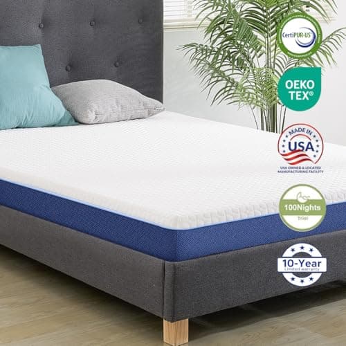 6 Inch Twin Gel Cooling Memory Foam Mattress, Pressure Relief, Medium Firm Support，Mattress in a Box, CertiPUR-US Certified