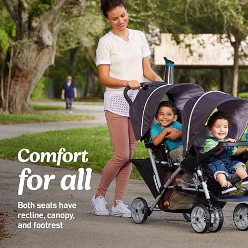 Graco DuoGlider Double Stroller | Lightweight Double Stroller with Tandem Seating, Glacier