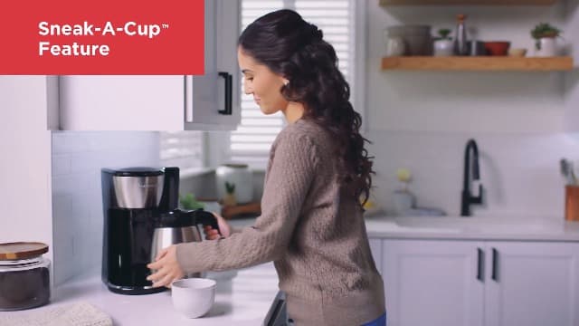 BLACK+DECKER 12 Cup Thermal Programmable Coffee Maker with Brew Strength and VORTEX Technology, Black/Steel