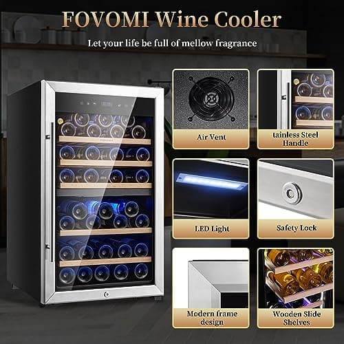 Wine Refrigerators,52-bottle Wine Fridge Cooler Freestanding Wine Refrigerator,(Bordeaux 750ml) Dual Zone Compressor Wine Cellar Chiller