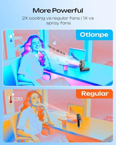 Otlonpe Handheld Misting Fan Portable, Powerful High Speed, Small Personal Rechargeable Cooling Mister Fan Water Spray Mist, 4000mAh Battery Operated for Travel Indoor Outdoor Hand Desk (Black)