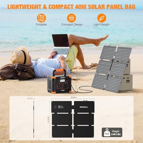 Grecell Portable Power Station 330W (Peak 600W) with 40W Solar Panel, GRECELL 230.88Wh Solar Generator 60W USB-C PD, 110V Pure Sine Wave AC Outlet, Lightweight Backup Battery for Camping, Travel, RVs