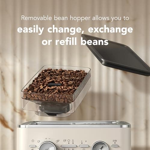 KitchenAid Semi Automatic Espresso Machine with Burr Grinder, KES6551, Porcelain White