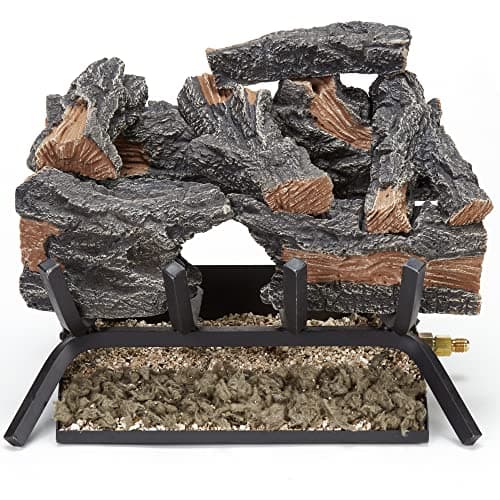 HearthSense CSW18HVL Natural Gas Vented Fireplace Logs Set with Match Light, 45000 BTU, Heats up to 1650 Sq. Ft, Colorado Split Wood, 18 Inches