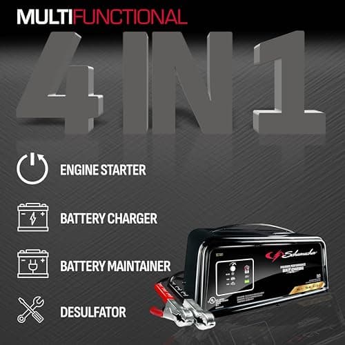 Schumacher Electric 50A 12V Car Battery Charger, Engine Starter & Maintainer - Fully Automatic Battery Charger for Cars, Trucks & RVs - 6A Charge/ 2A Maintain & 10A Boost Modes - SC1361