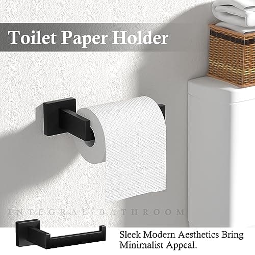10-Pieces Matte Black Bathroom Accessories Set, 23.6 Inch Bath Towel Bar Set, SUS 304 Stainless Steel Bathroom Hardware Set, Towel Racks for Bathroom Wall Mounted.