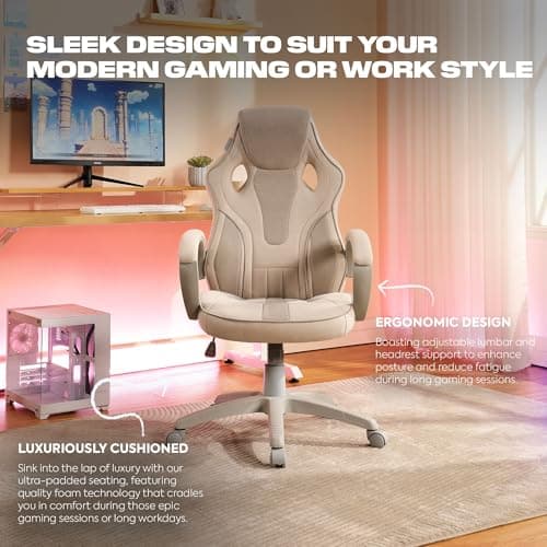 X Rocker PC Computer Gaming Desk Chair with Wheels, College Dorm Room Essentials for Guys and Girls, Adjustable, Ergonomic Office Chair for Gamers