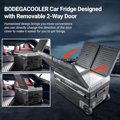 BODEGACOOLER 12 Volt Car Refrigerator, RV Car Fridge Dual Zone APP Control, Portable Freezer,121 Quart (115L) -4℉-68℉ RV Electric Compressor Cooler 12/24V DC &100-240V AC for Outdoor, Camping, Travel