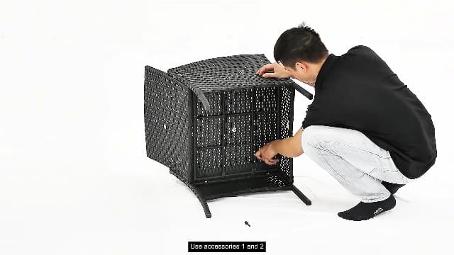 FDW | 4-Piece Patio Furniture Set | Black | Outdoor Wicker Furniture with Coffee Table | Modern Rattan Chairs Conversation Set | Outdoor Seating | Weather-Resistant | for Porch, Garden, Lawn