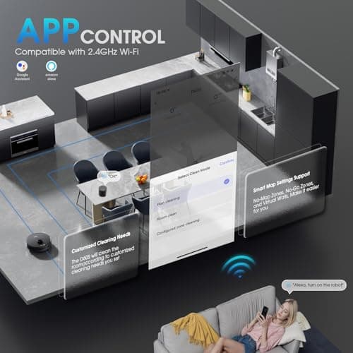 Robot Vacuum and Mop Combo, Mapping Robotic Vacuums Cleaner with LiDAR Navigation Smart & Strong Suction, WiFi/App/Alexa/Voice Control, Obstacle Avoidance, for Home, Wood/Hard Floors, Pet Hair -Grey