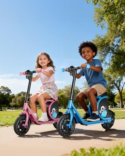 Hiboy JoyHaul Electric Scooter for Kids, Ages 4-10 – LED Neon Lights, 100W Brushless Motor, 56.16Wh Battery, Under-Seat Storage & Safety Brake