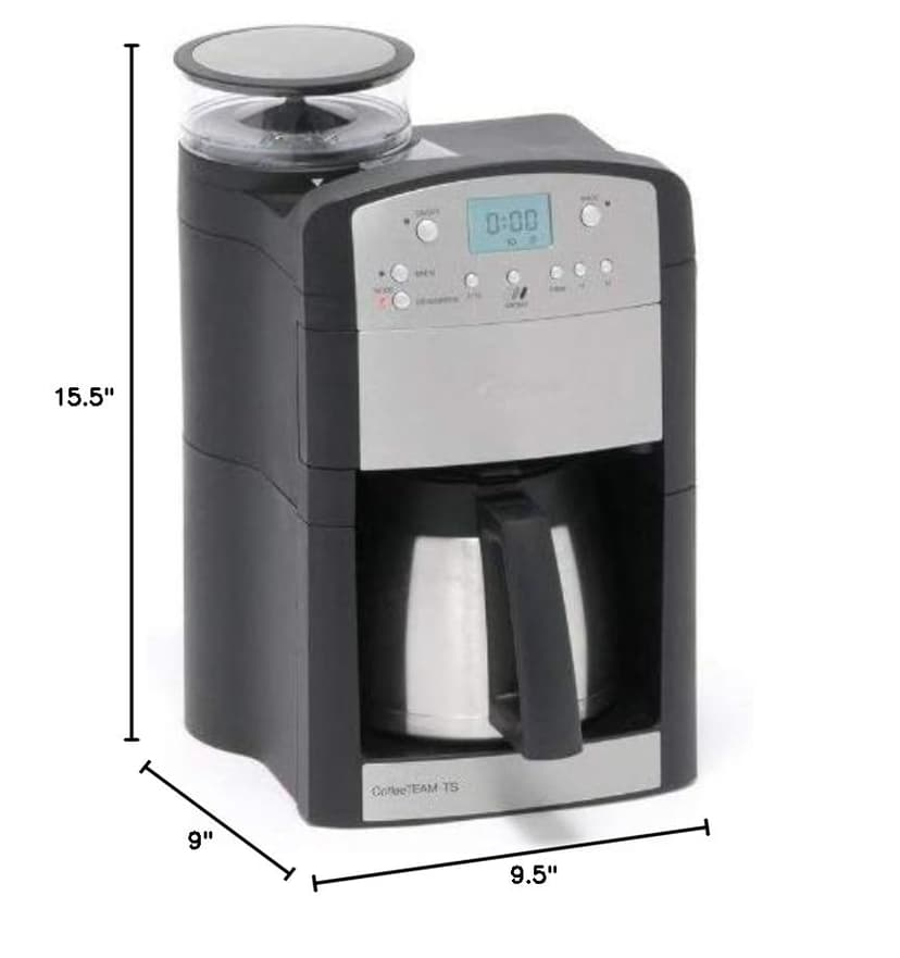 Capresso 465 CoffeeTeam TS 10-Cup Digital Coffeemaker with Conical Burr Grinder and Thermal Carafe