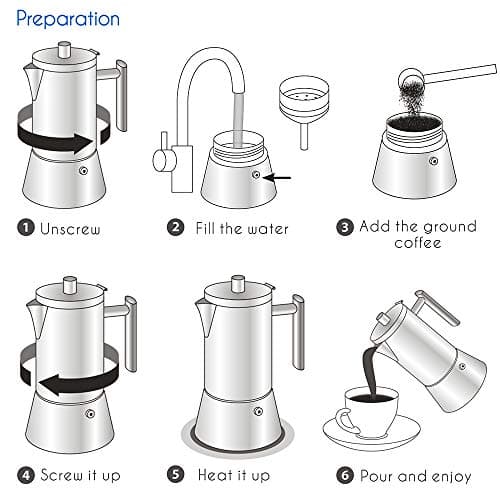 Easyworkz Diego Stovetop Espresso Maker Stainless Steel Italian Coffee Machine Maker 12Cup 17.5 oz Induction Moka Pot