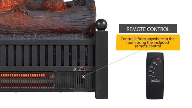 duraflame® Electric Log Set 1,000 Sq Ft Infrared Heater, Faux Logs Insert with LED Flames for Existing Fireplaces, Crackling Sounds, Remote Control Included