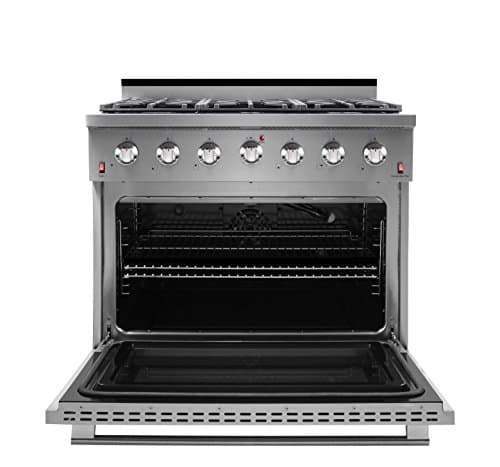 NXR SC3611 36" 5.5 cu.ft. Pro-Style Natural Gas Range with Convection Oven, Stainless Steel