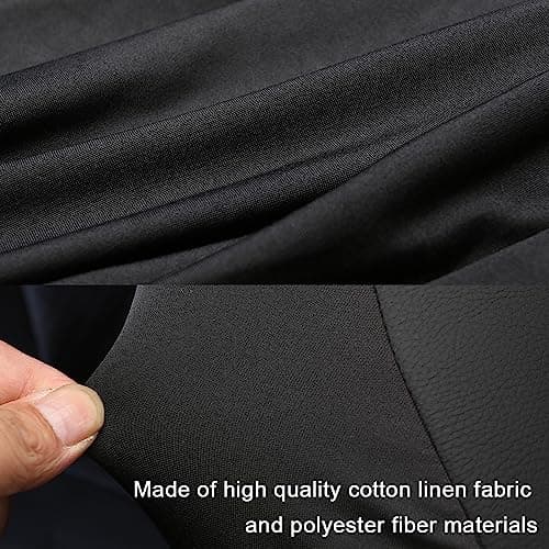 GIANT PANDA Front Car Seat Covers Custom Fit Ford F150 F250 F350 F450 Super Crew/Crew Cab Pickup Trucks, Front Seats Fabric Protectors (Black) 2-Pack