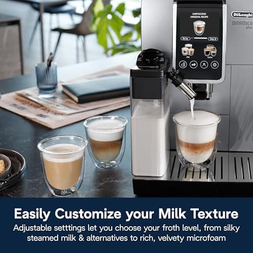 De'Longhi Dinamica Plus Espresso & Coffee Machine, Automatic Milk Frother, 24+ One Touch Recipes, Enjoy Lattes, Cappuccinos, and more, ECAM38085SB