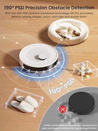Lefant LiDAR Robot Vacuum and Mop, 45-Day Self-Emptying, 190° PSD Obstacle Avoidance, Customized Cleaning, Multi-Floor Mapping, 5500Pa Strong Suction, 140 Min Runtime, WiFi/Alexa/APP, M2 Pro