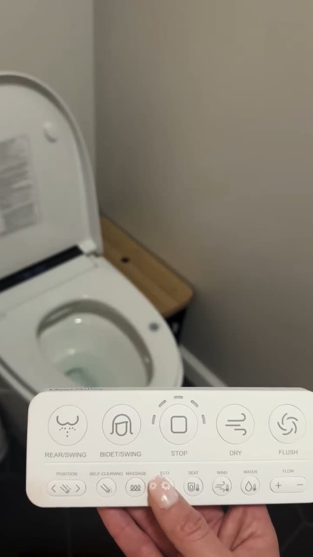 DeerValley Smart Bidet Toilet, One Piece Bidet Toilet for Bathrooms, Toilets with Auto Open/Close Lid, Heated Seat, Warm Dryer, Foot Sensor Operation, Night Light,Tankless Toilets with LED Display