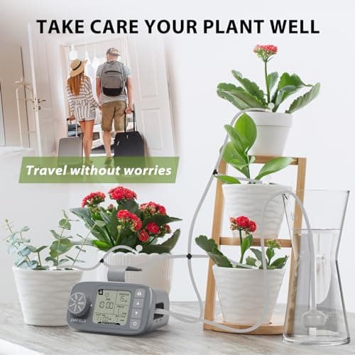 DIAFIELD Automatic Watering System for 15 Potted Plants, Indoor Watering System for Plants, Automatic Drip Irrigation Kit with 30-Day Programmable Water Timer, Power Supply & No Battery Backup