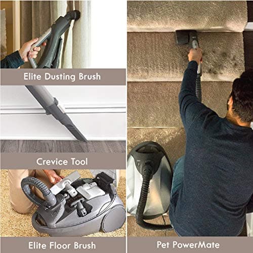 Kenmore 81714 Bundle Ultra Plush Lightweight Bagged Canister Vacuum with Pet PowerMate, HEPA, Extended Telescoping Wand, Retractable Cord, and 3 Cleaning Tools, 700 Series, Gold