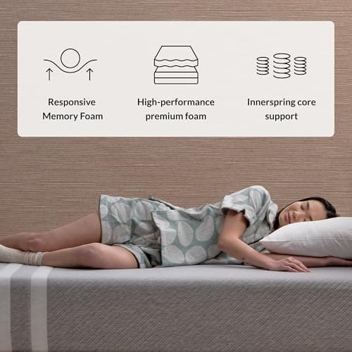 Leesa Original Hybrid 11" Mattress, King, Premium Cooling Foam and Individually Wrapped Springs/CertiPUR-US Certified / 100-Night Trial