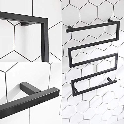 Modern Style Towel Warmer,Electric Heated Towel Rack with 2/4H Timer, 304 Stainless Steel Heated Towel Rail Wall Mounted Waterproof Bath Towel Heater, 88W,Hardwired,Black…