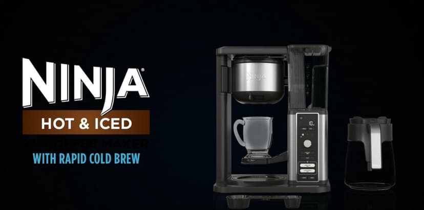 Ninja Hot & Iced XL Coffee Maker with Rapid Cold Brew, 4 Brew Styles, 8 Sizes Small Cup to Travel Mug, Single-Serve Coffee Brewer, 12-Cup Carafe, Permanent Filter, Removable Reservoir, Black, CM371